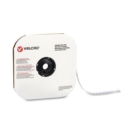 Velcro Brand Sticky-Back Fasteners, Loop Side, 0.5in Dia, White, 440PK 192245